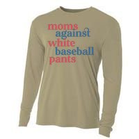 Moms Against White Baseball Pants Cooling Performance Long Sleeve Crew