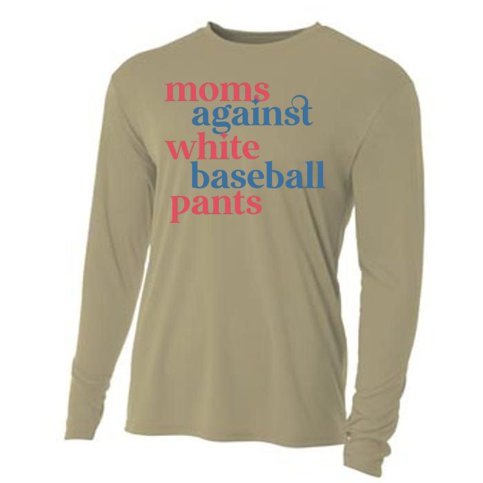 Moms Against White Baseball Pants Cooling Performance Long Sleeve Crew