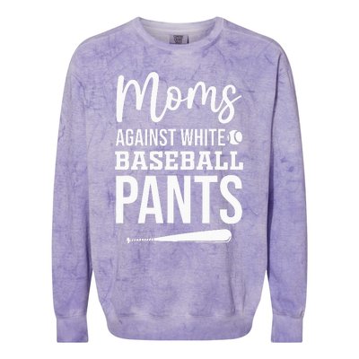 Moms Against White Baseball Pants Funny Baseball Mom Colorblast Crewneck Sweatshirt