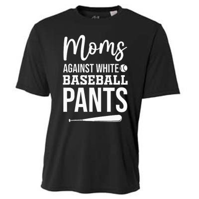 Moms Against White Baseball Pants Funny Baseball Mom Cooling Performance Crew T-Shirt