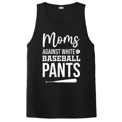 Moms Against White Baseball Pants Funny Baseball Mom PosiCharge Competitor Tank