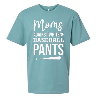 Moms Against White Baseball Pants Funny Baseball Mom Sueded Cloud Jersey T-Shirt