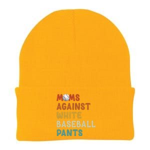 Moms Against White Baseball Pants Funny Baseball Mom Knit Cap Winter Beanie