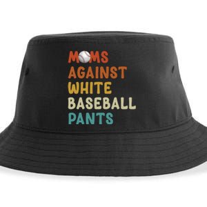 Moms Against White Baseball Pants Funny Baseball Mom Sustainable Bucket Hat