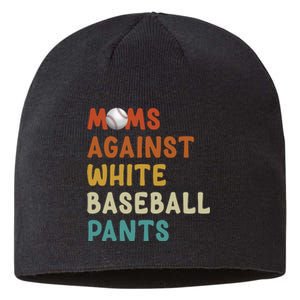 Moms Against White Baseball Pants Funny Baseball Mom Sustainable Beanie