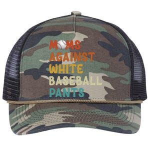 Moms Against White Baseball Pants Funny Baseball Mom Retro Rope Trucker Hat Cap