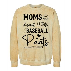 Moms Against White Baseball Pants Funny Baseball Season Mom Colorblast Crewneck Sweatshirt