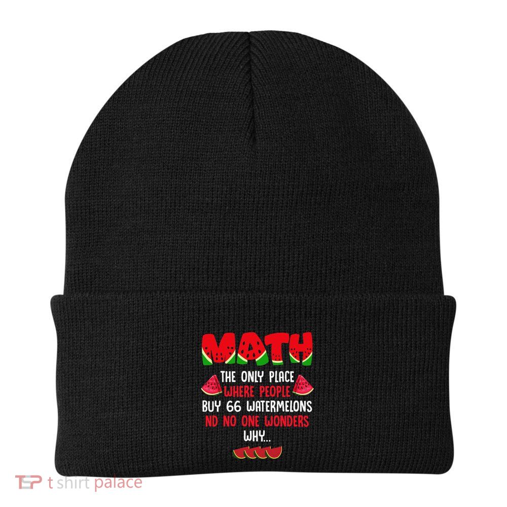 Math And Watermelons Mathematics Calculation Numbers Gift Knit Cap Winter Beanie