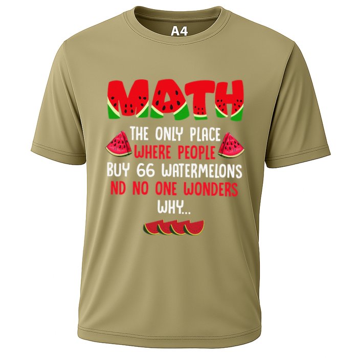 Math And Watermelons Mathematics Calculation Numbers Gift Cooling Performance Crew T-Shirt