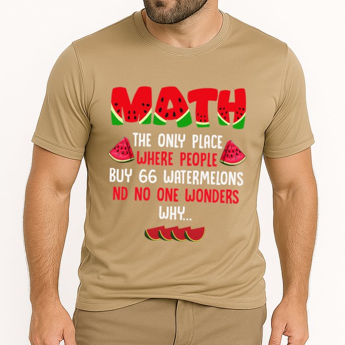 Math And Watermelons Mathematics Calculation Numbers Gift Cooling Performance Crew T-Shirt