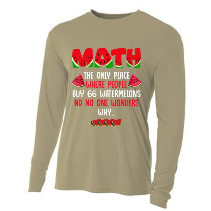 Math And Watermelons Mathematics Calculation Numbers Gift Cooling Performance Long Sleeve Crew