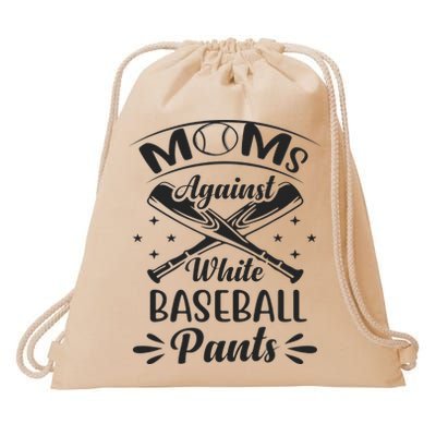 Moms Against White Baseball Pants Drawstring Bag