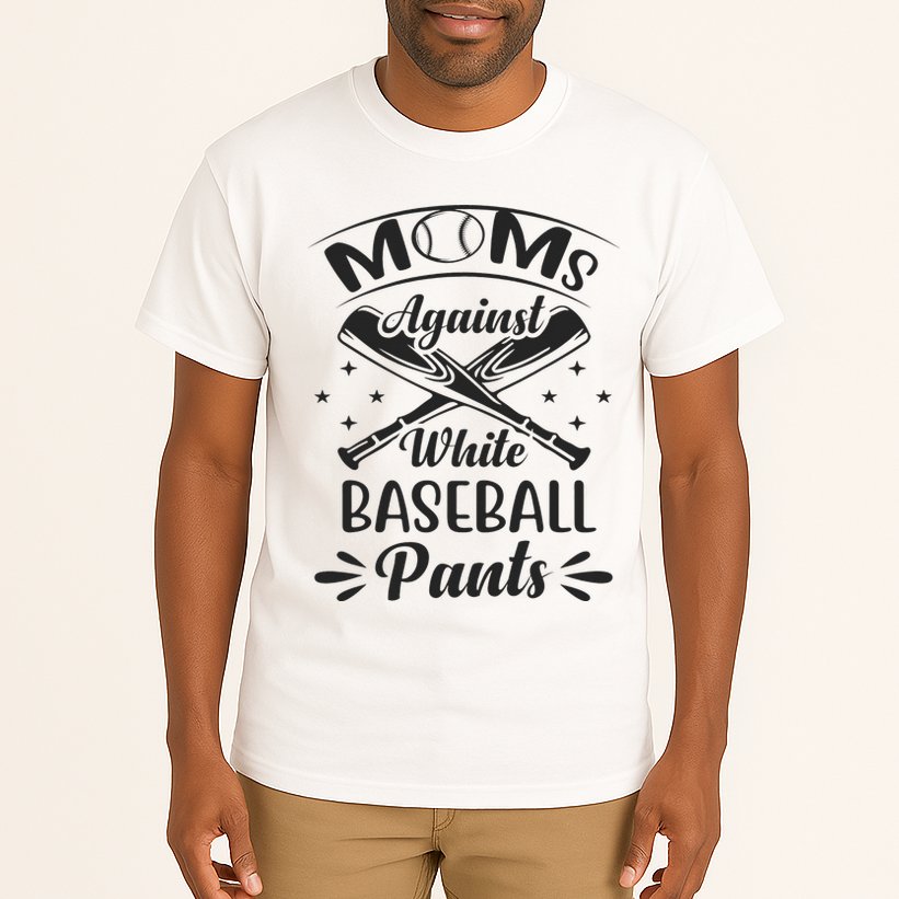 Moms Against White Baseball Pants Tall T-Shirt