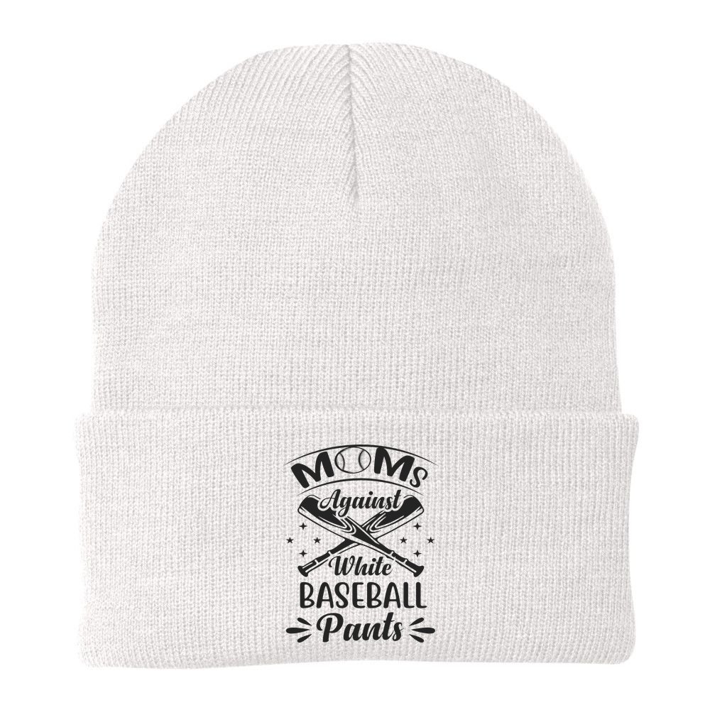 Moms Against White Baseball Pants Beanie