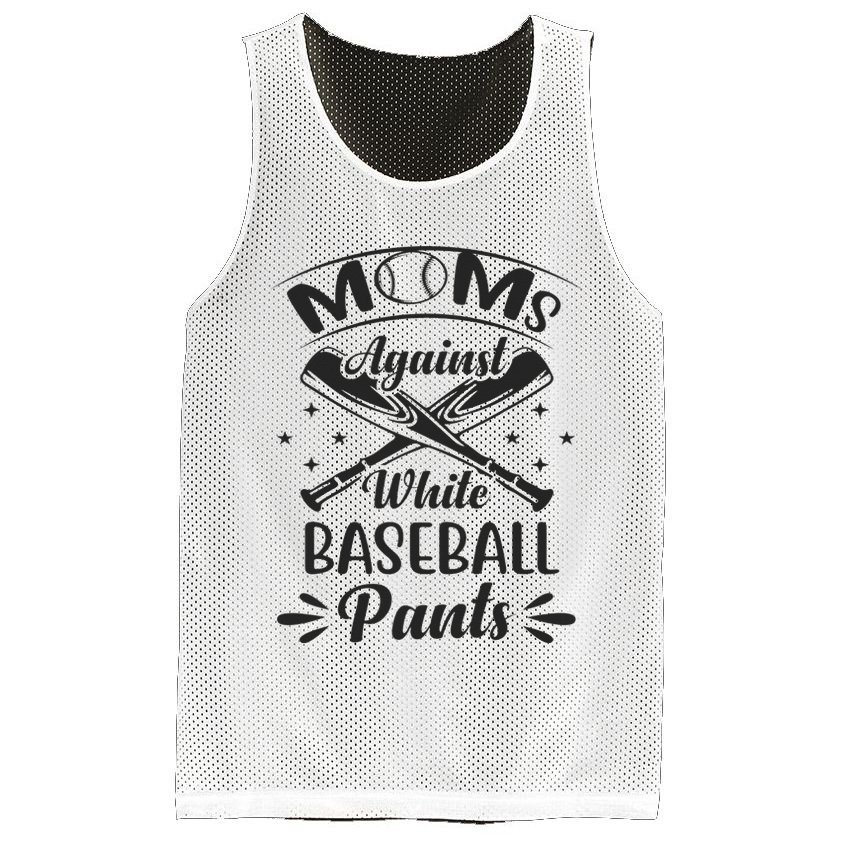 Moms Against White Baseball Pants Mesh Reversible Basketball Jersey Tank