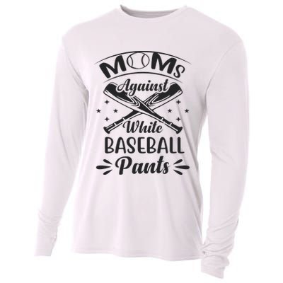 Moms Against White Baseball Pants Cooling Performance Long Sleeve Crew