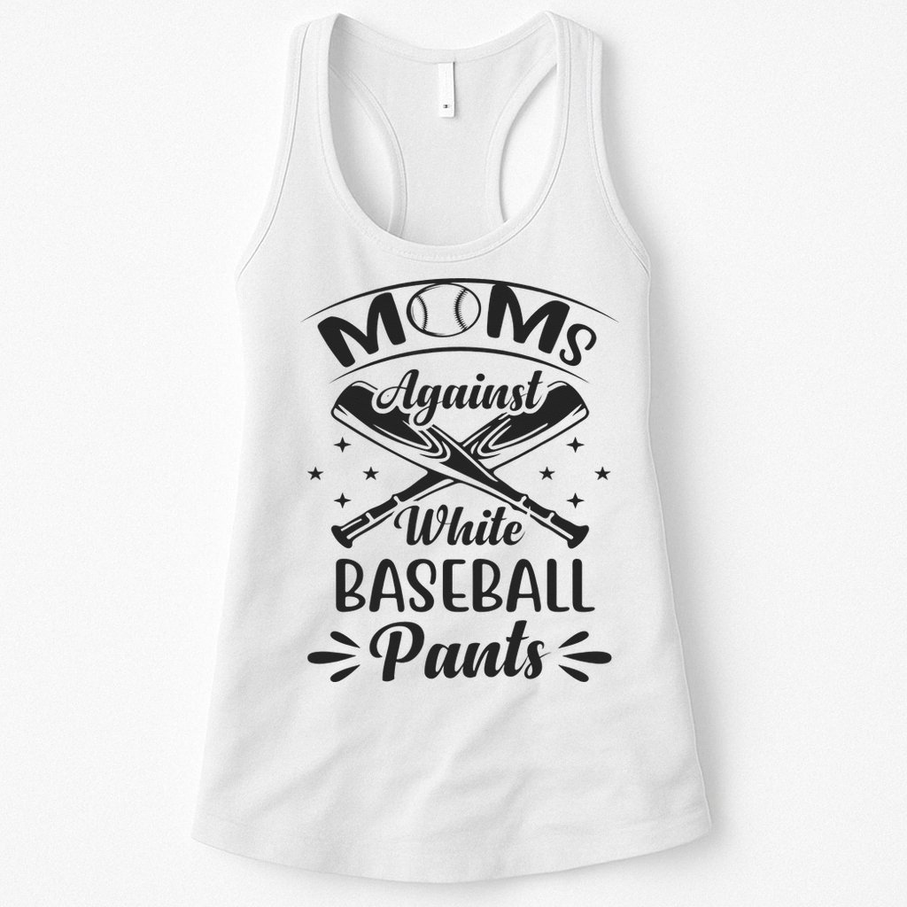 Moms Against White Baseball Pants Womens Tank Top