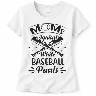 Moms Against White Baseball Pants Womens T-Shirt