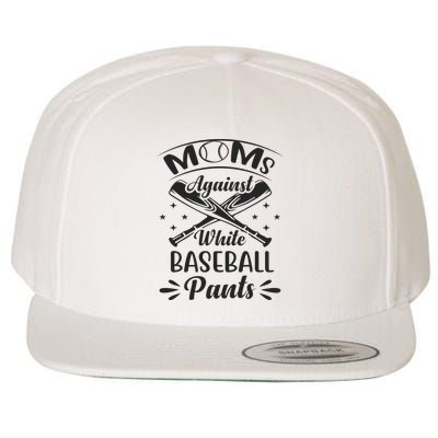 Moms Against White Baseball Pants Wool Snapback Cap