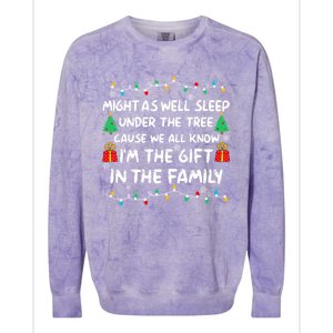 Might As Well Sleep Under The Tree Christmas Family Matching Funny Gift Colorblast Crewneck Sweatshirt