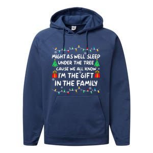 Might As Well Sleep Under The Tree Christmas Family Matching Funny Gift Performance Fleece Hoodie