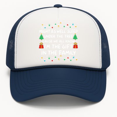 Might As Well Sleep Under The Tree Christmas Family Matching Funny Gift Trucker Hat