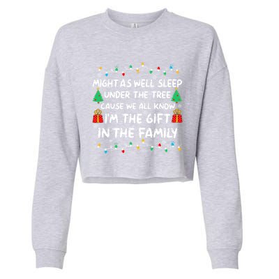 Might As Well Sleep Under The Tree Christmas Family Matching Funny Gift Cropped Pullover Crew