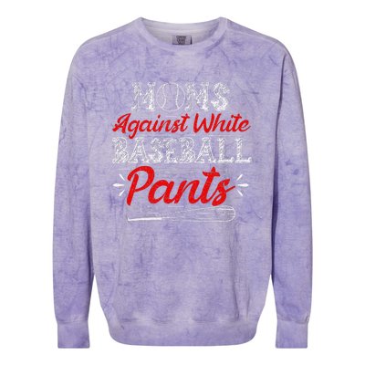 Moms Against White Baseball Pants Funny Baseball Mom Colorblast Crewneck Sweatshirt