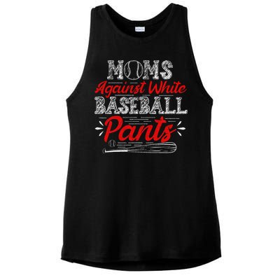 Moms Against White Baseball Pants Funny Baseball Mom Ladies PosiCharge Tri-Blend Wicking Tank