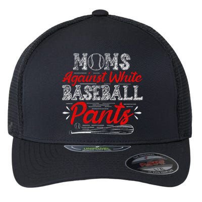 Moms Against White Baseball Pants Funny Baseball Mom Flexfit Unipanel Trucker Cap