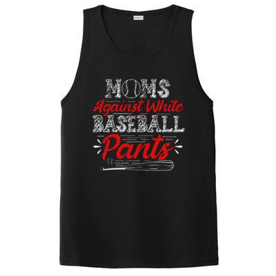 Moms Against White Baseball Pants Funny Baseball Mom PosiCharge Competitor Tank