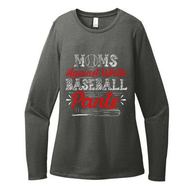 Moms Against White Baseball Pants Funny Baseball Mom Womens CVC Long Sleeve Shirt