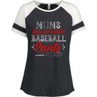 Moms Against White Baseball Pants Funny Baseball Mom Enza Ladies Jersey Colorblock Tee