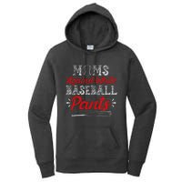 Moms Against White Baseball Pants Funny Baseball Mom Women's Pullover Hoodie