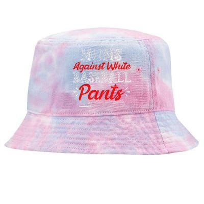 Moms Against White Baseball Pants Funny Baseball Mom Tie-Dyed Bucket Hat