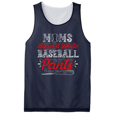 Moms Against White Baseball Pants Funny Baseball Mom Mesh Reversible Basketball Jersey Tank