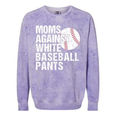 Moms Against White Baseball Pants Funny Baseball Mom Colorblast Crewneck Sweatshirt