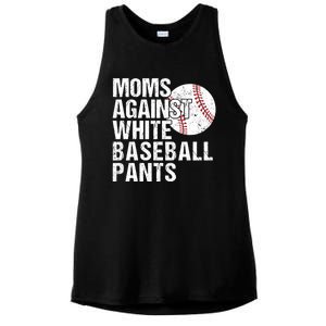 Moms Against White Baseball Pants Funny Baseball Mom Ladies PosiCharge Tri-Blend Wicking Tank