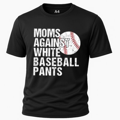 Moms Against White Baseball Pants Funny Baseball Mom Cooling Performance Crew T-Shirt