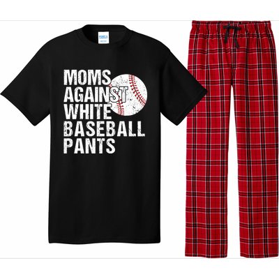 Moms Against White Baseball Pants Funny Baseball Mom Pajama Set