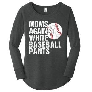 Moms Against White Baseball Pants Funny Baseball Mom Women's Perfect Tri Tunic Long Sleeve Shirt