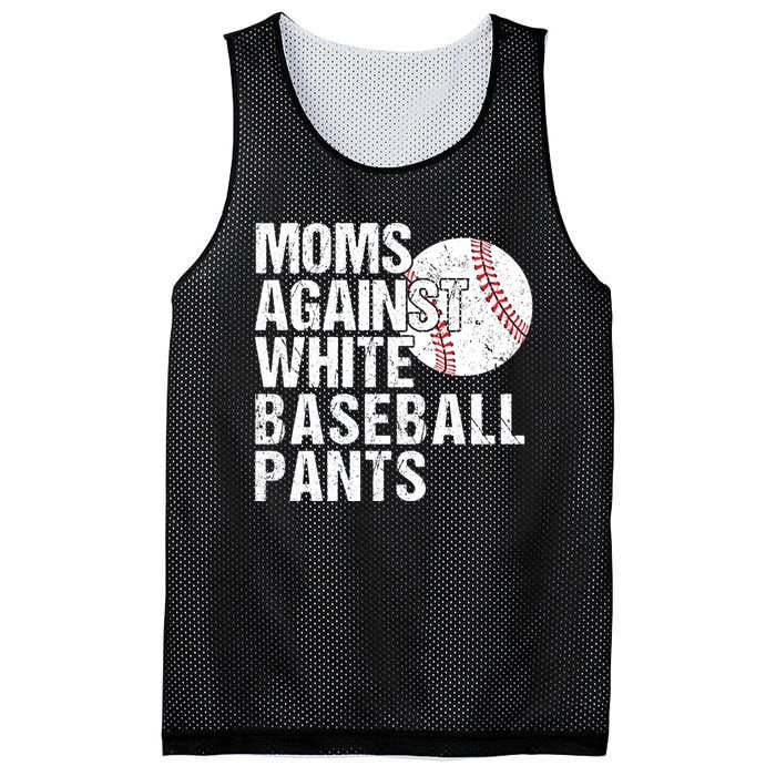 Moms Against White Baseball Pants Funny Baseball Mom Mesh Reversible Basketball Jersey Tank