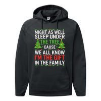 Might As Well Sleep Under The Tree Christmas Pajamas Performance Fleece Hoodie