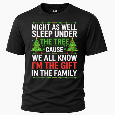 Might As Well Sleep Under The Tree Christmas Pajamas Cooling Performance Crew T-Shirt