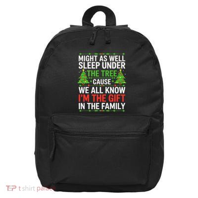 Might As Well Sleep Under The Tree Christmas Pajamas 16 in Basic Backpack