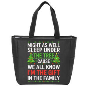 Might As Well Sleep Under The Tree Christmas Pajamas Zip Tote Bag