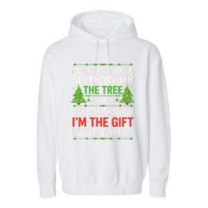 Might As Well Sleep Under The Tree Christmas Pajamas Garment-Dyed Fleece Hoodie