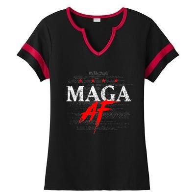 Maga Af We The People Have Spoken Donald Trump 47th President Of The Usa Ladies Halftime Notch Neck Tee