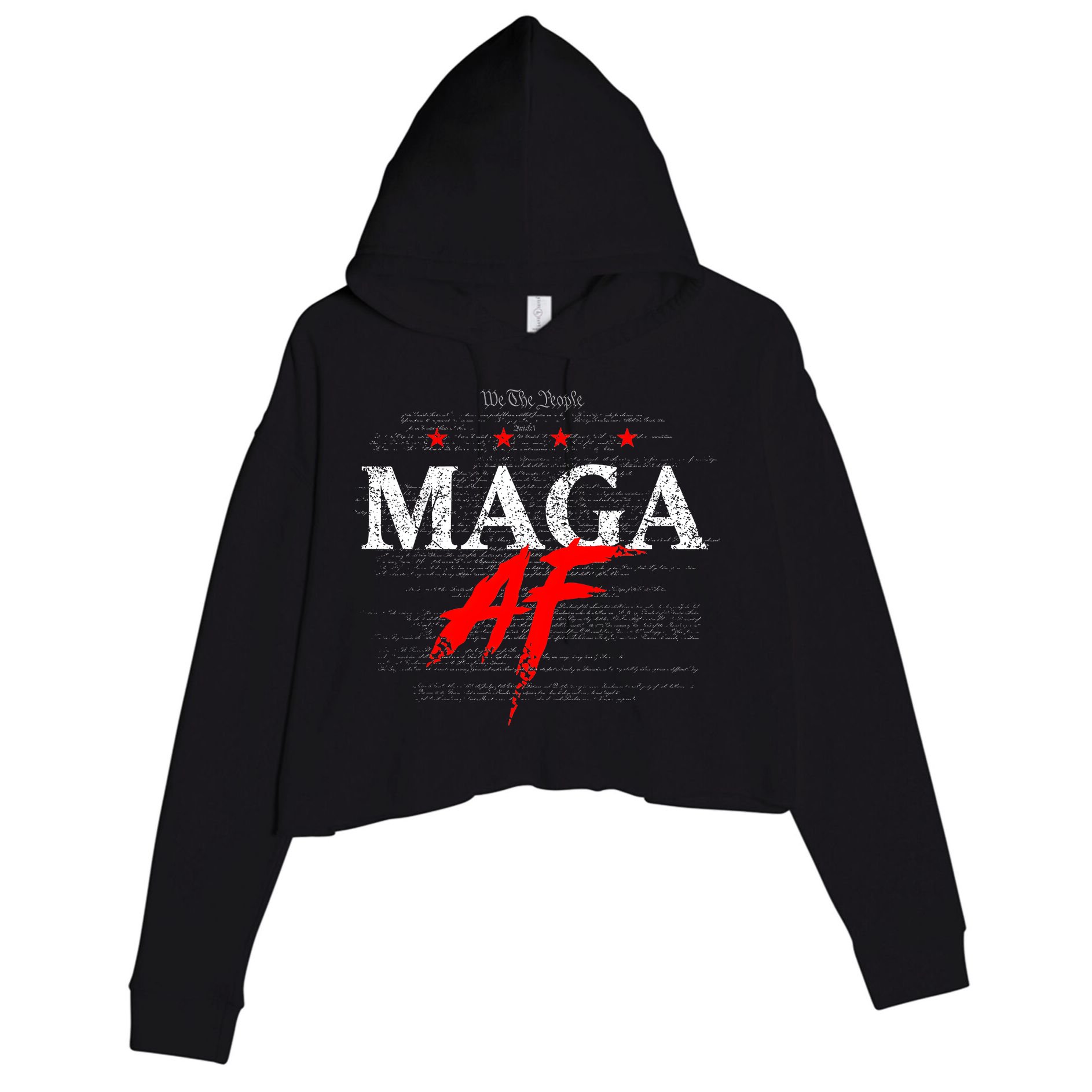 Maga Af We The People Have Spoken Donald Trump 47th President Of The Usa Crop Fleece Hoodie
