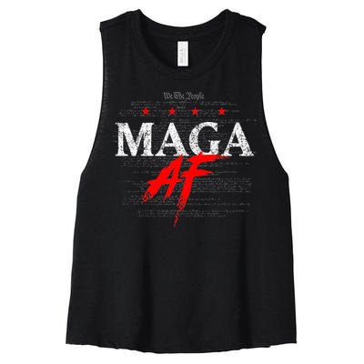 Maga Af We The People Have Spoken Donald Trump 47th President Of The Usa Women's Racerback Cropped Tank